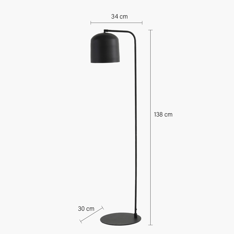 LAMPARA DE PIE ALESO NEGRO FORM - 8