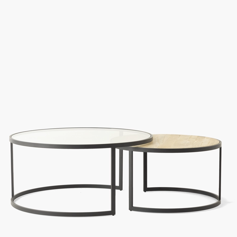 MESA FORM DESIGN LEXINGTON ANIDADA ROBLE/VIDRIO MADERA - 3