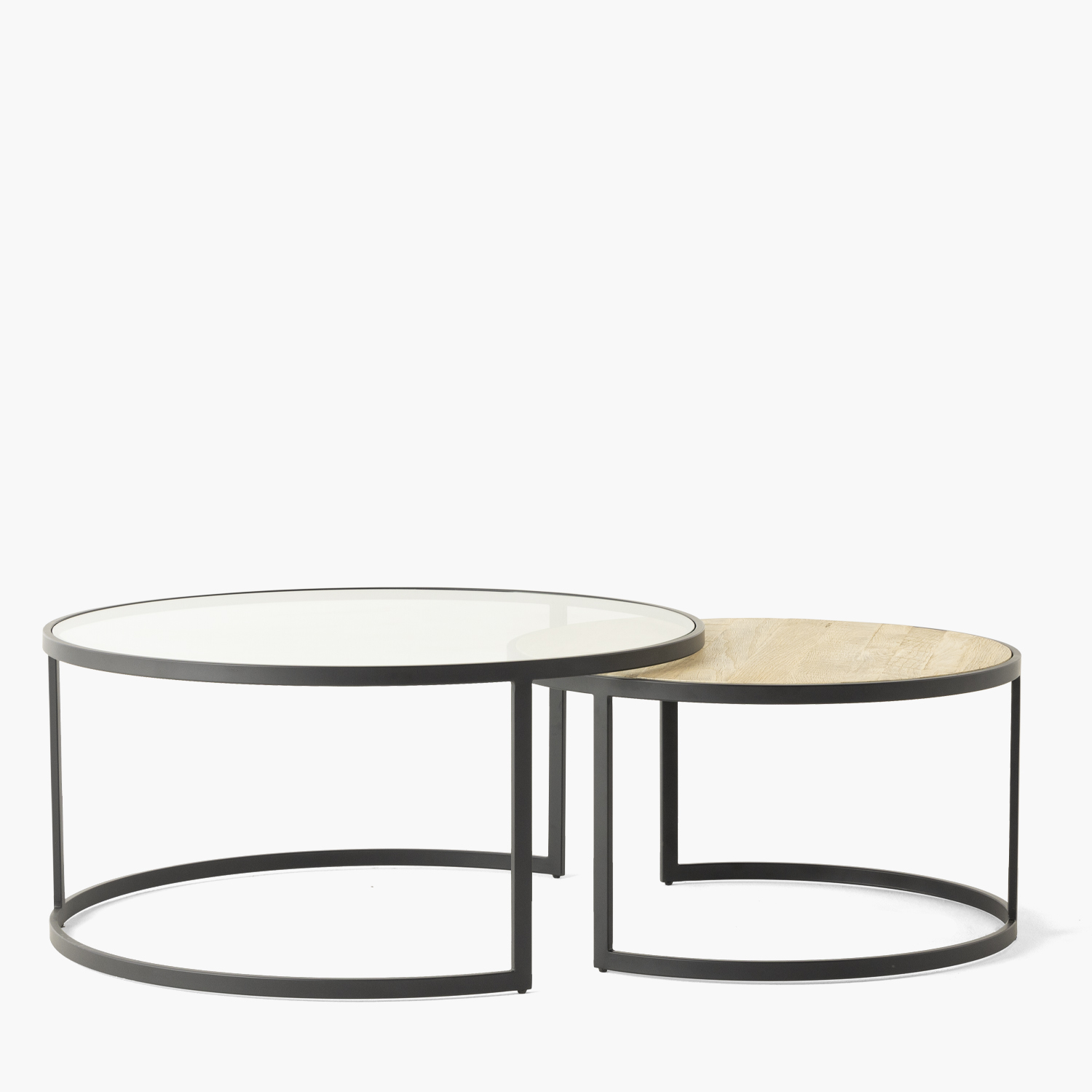 MESA FORM DESIGN LEXINGTON ANIDADA ROBLE/VIDRIO MADERA - 3
