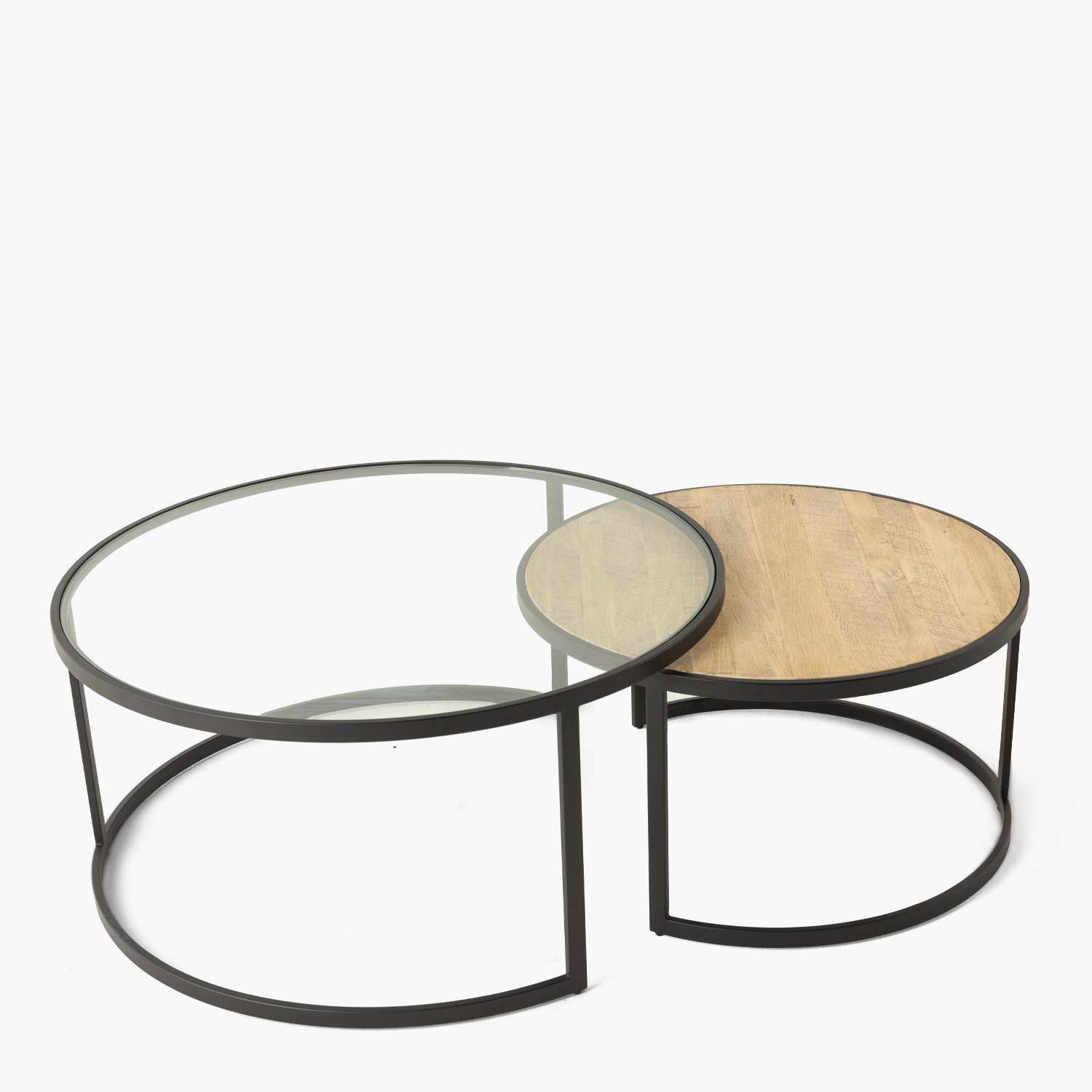MESA FORM DESIGN LEXINGTON ANIDADA ROBLE/VIDRIO MADERA - 4