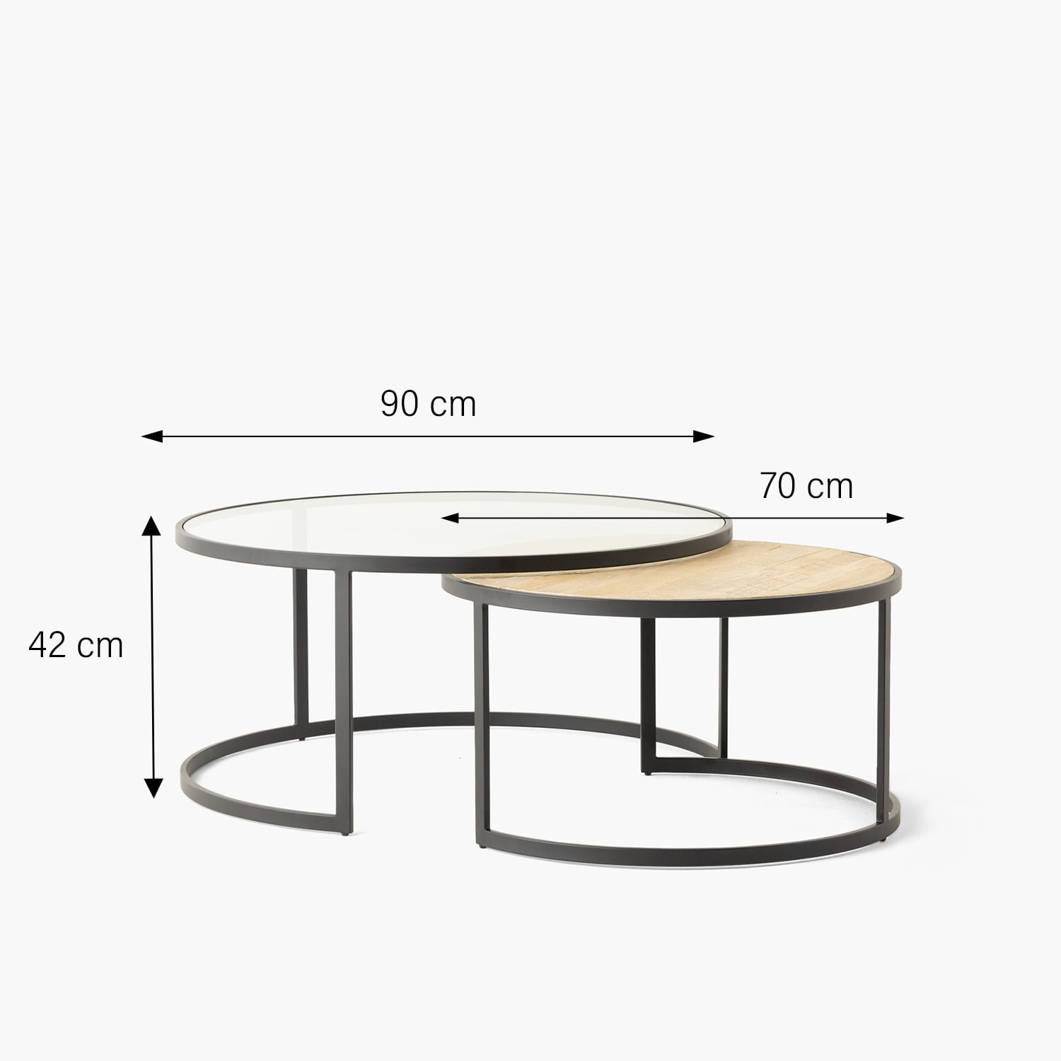 MESA FORM DESIGN LEXINGTON ANIDADA ROBLE/VIDRIO MADERA - 5