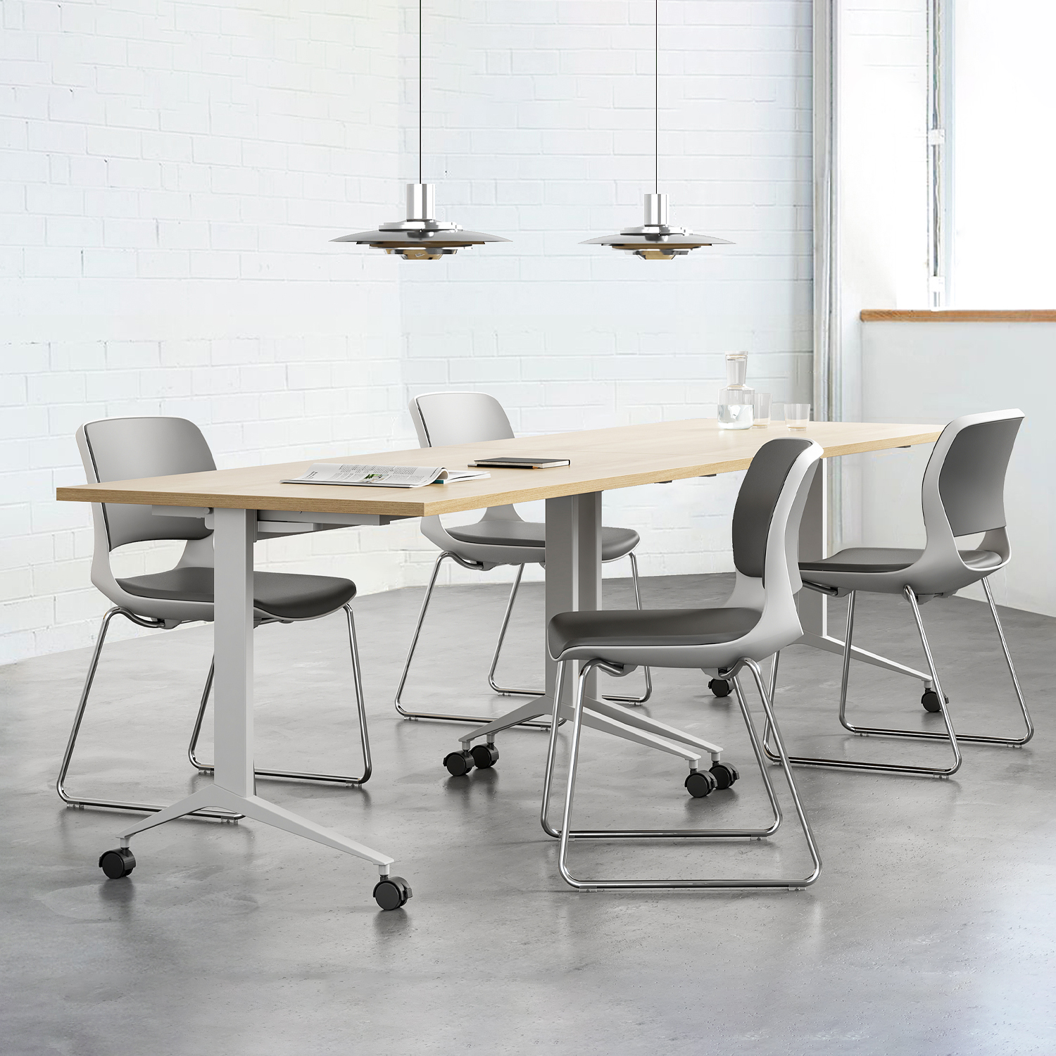 ESCRITORIO FORM OFFICE SPACE PLEGABLE 120X60 NATURA BLANCO ACERO - 2