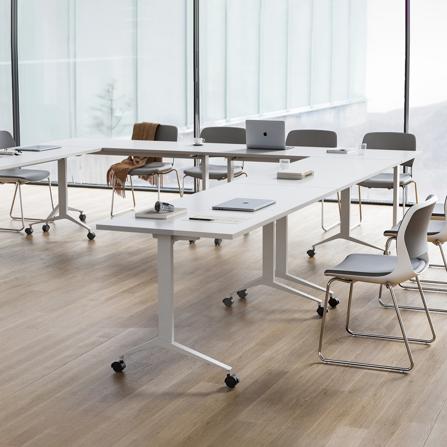 ESCRITORIO FORM OFFICE SPACE PLEGABLE 120X60 BLANCO ACERO - 2
