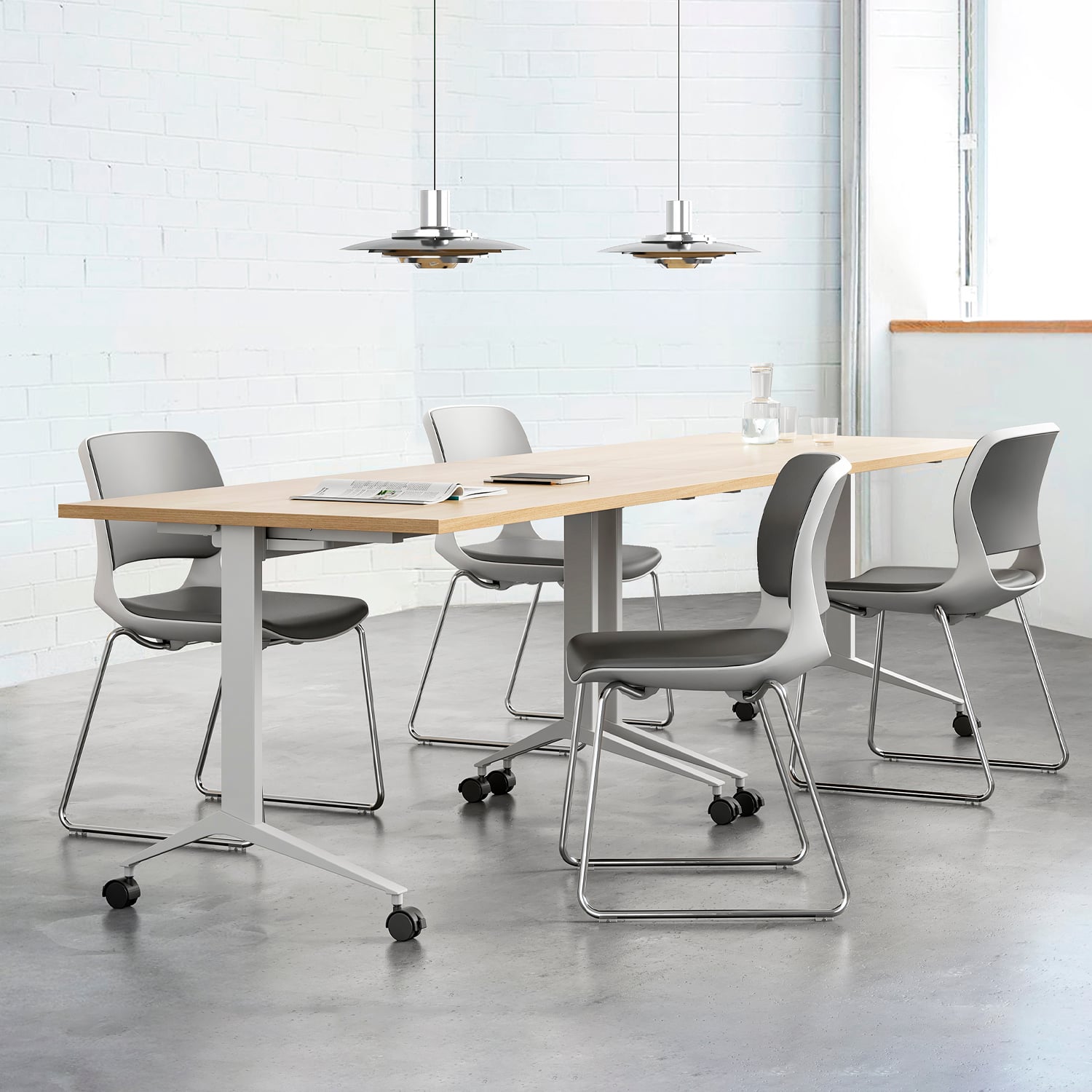 ESCRITORIO FORM OFFICE SPACE PLEGABLE 150X70 NATURA BLANCO ACERO - 2