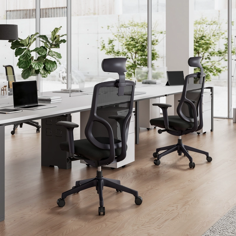 SILLA OFICINA FORM OFFICE NEGRO CHIC CON CABECERO - 2