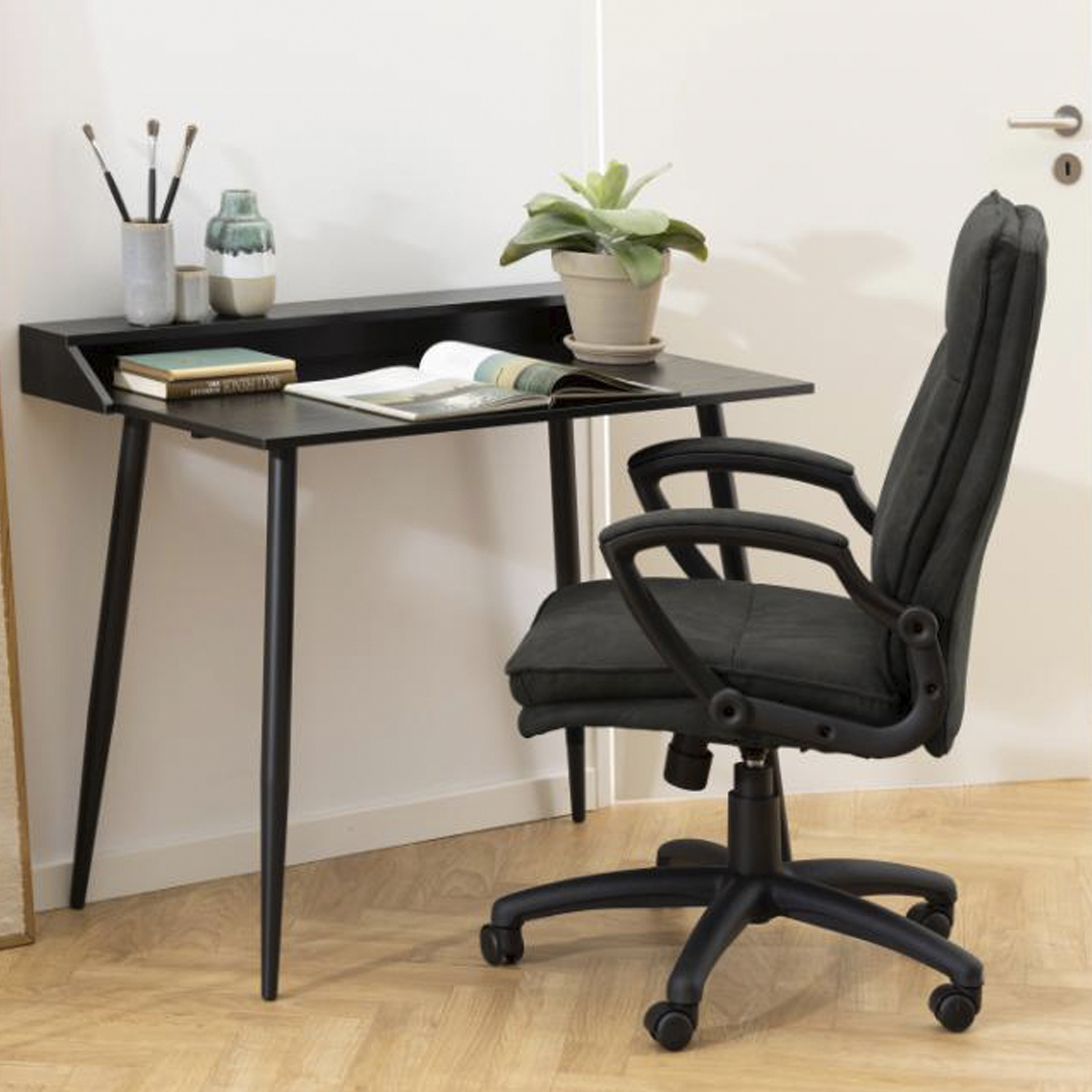 SILLA FORM DESIGN GRIS DISEÑO HOME OFFICE YORK OSCURO - 9