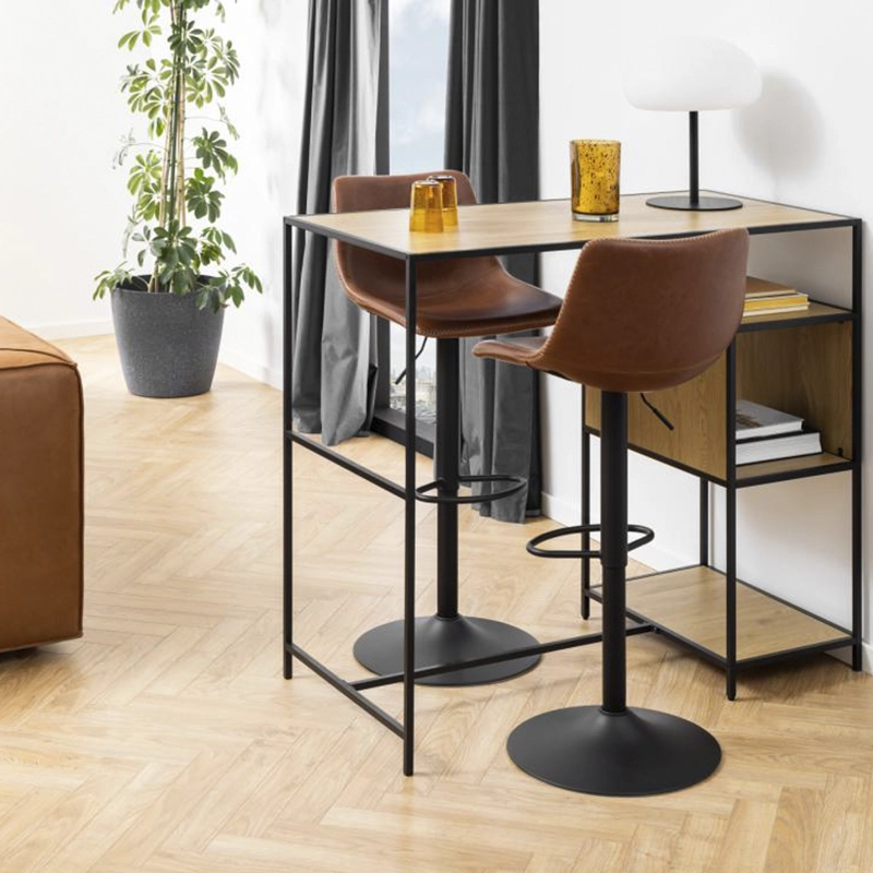 TABURETE FORM DESIGN ACERO CAFÉ TAPIZ EGON - 2