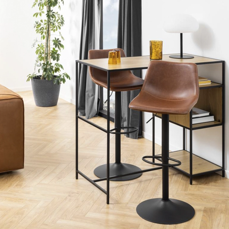 TABURETE FORM DESIGN ACERO CAFÉ TAPIZ EGON - 9