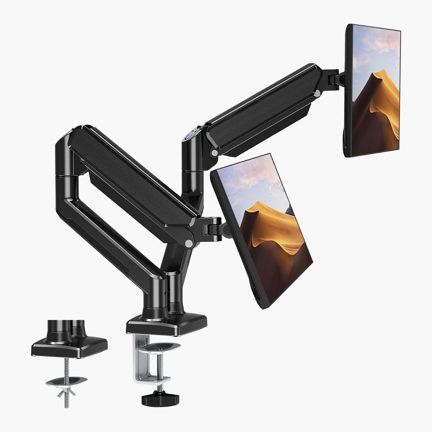 SOPORTE MONITOR ESCRITORIO DOBLE NEGRO FORM - 4