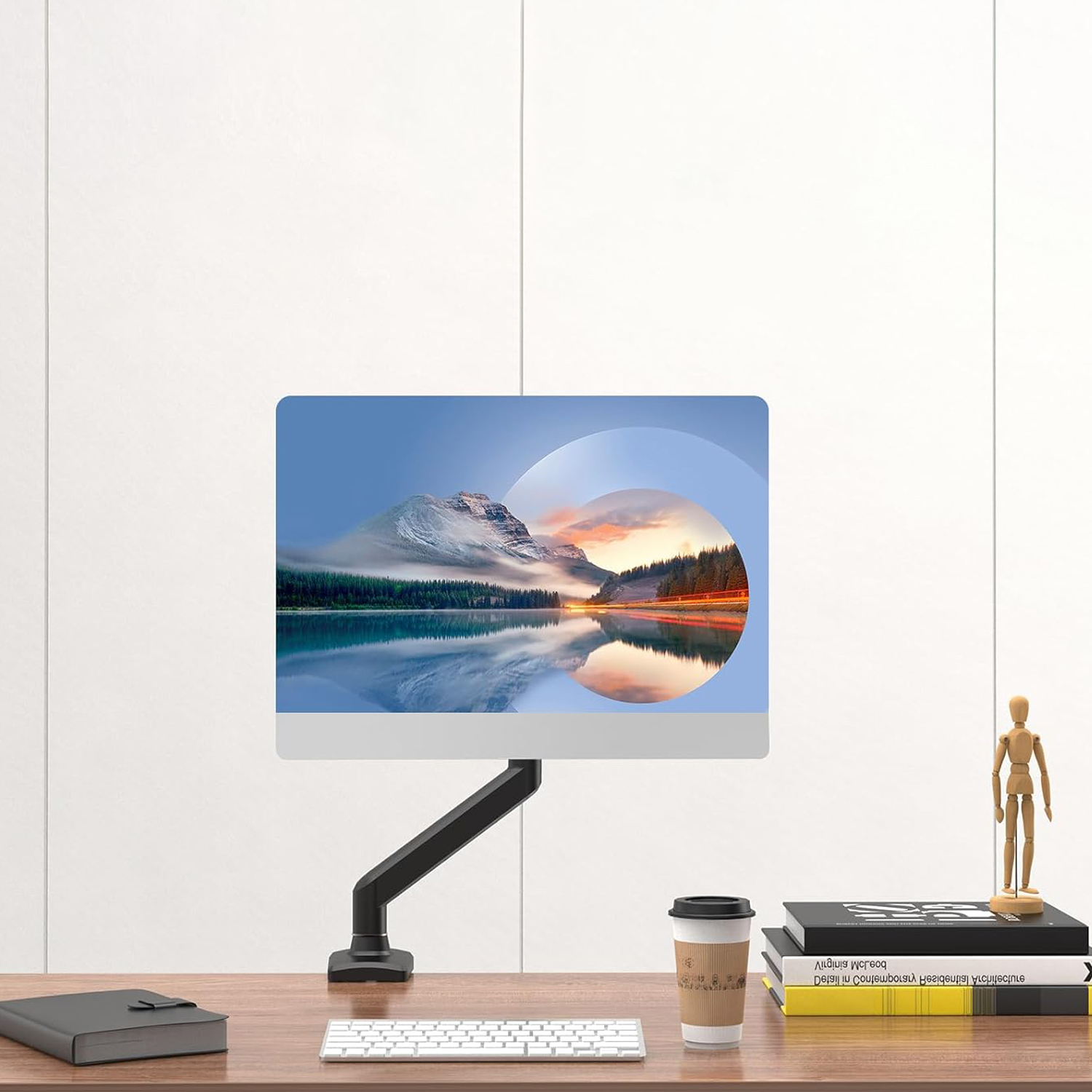 SOPORTE MONITOR ESCRITORIO SIMPLE NEGRO FORM - 4