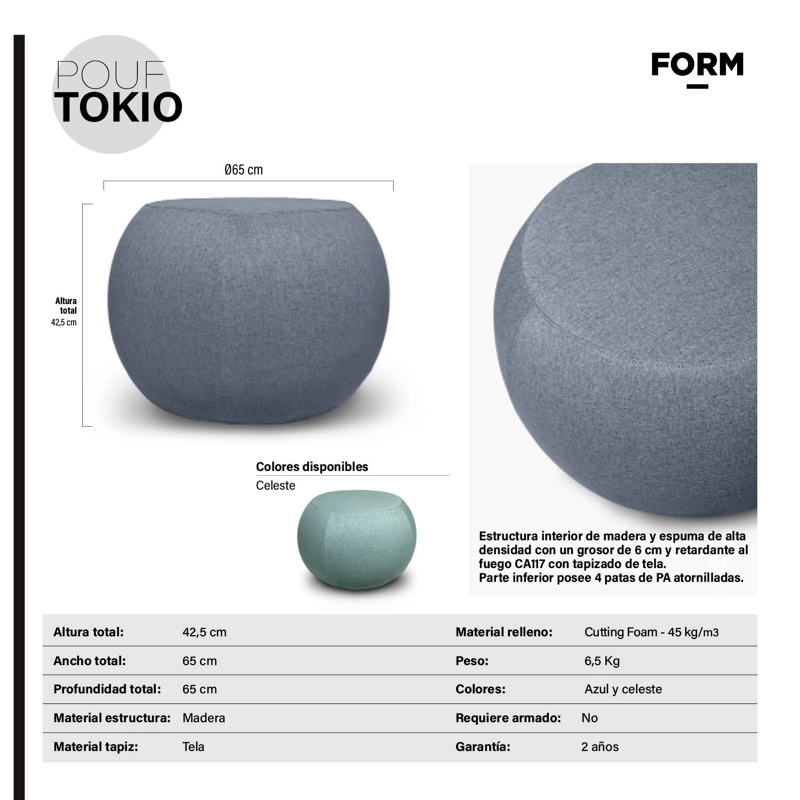 POUF TOKIO AZUL FORM - 6