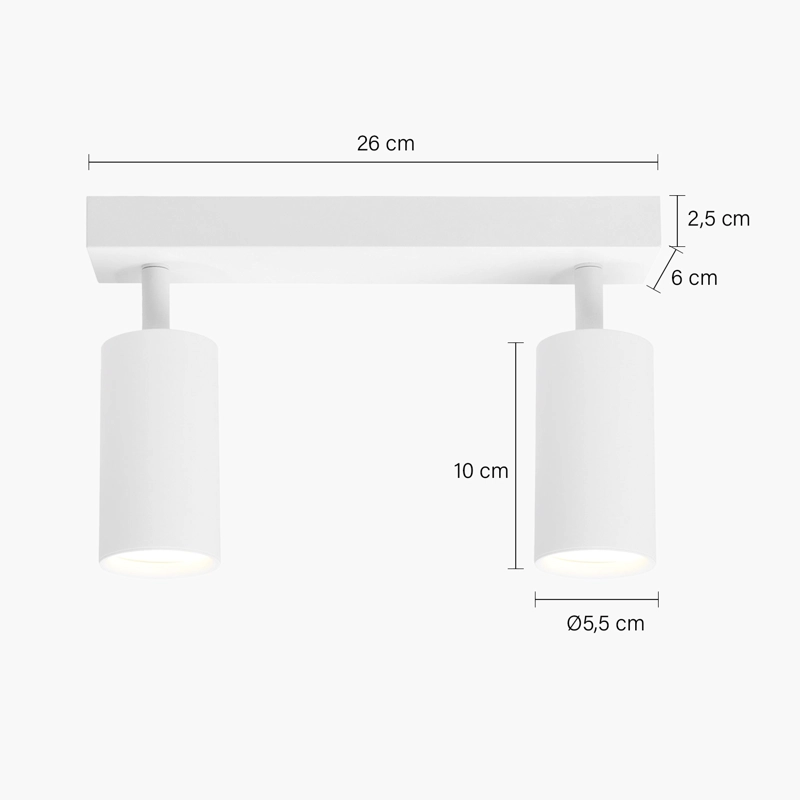 LAMPARA DE TECHO HARPER X2 BLANCO FORM - 8
