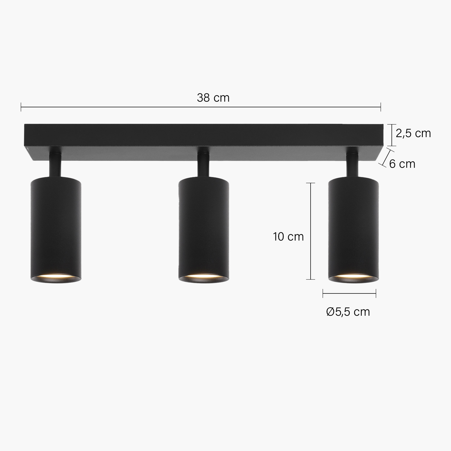 LAMPARA DE TECHO HARPER X3 NEGRO FORM - 8