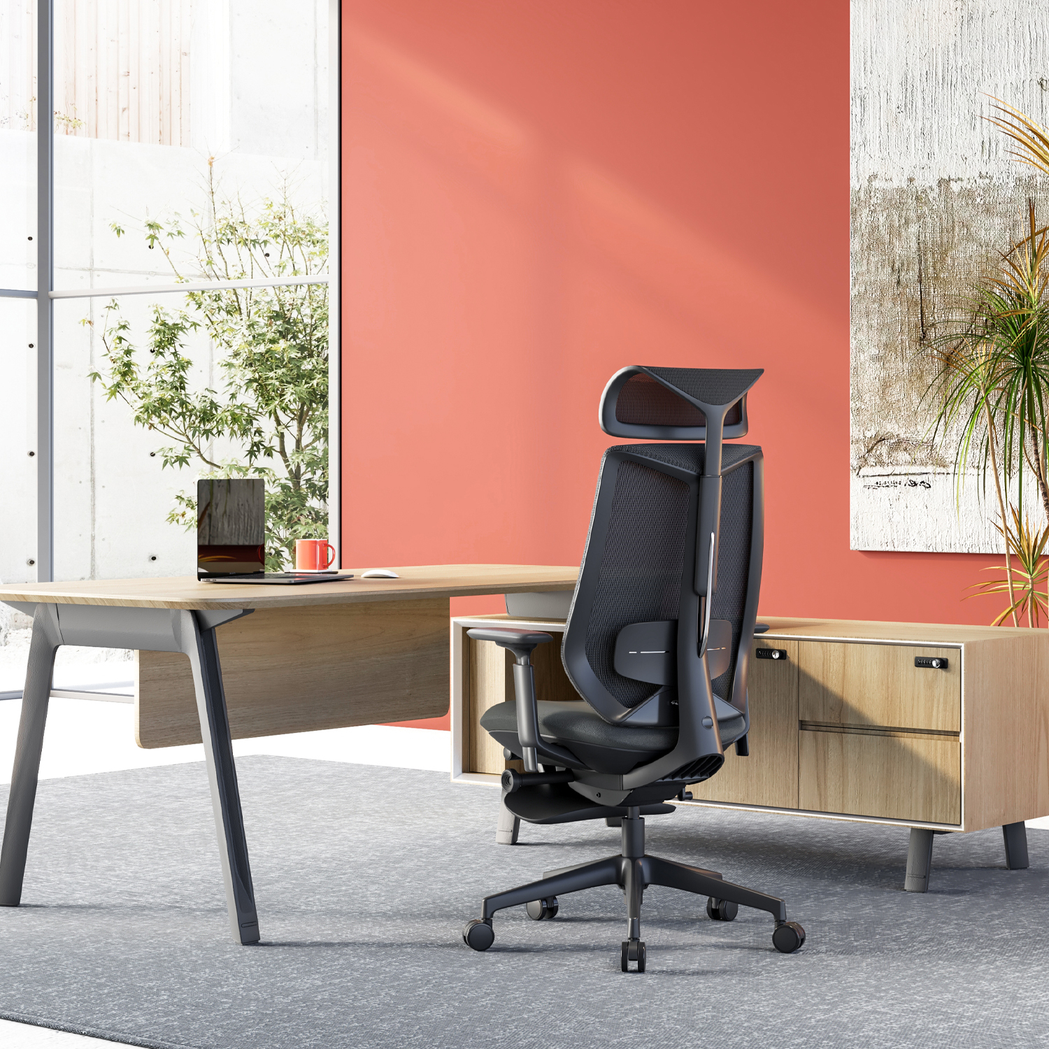 SILLA OFICINA EVE CON CABECERO NEGRO FORM - 7