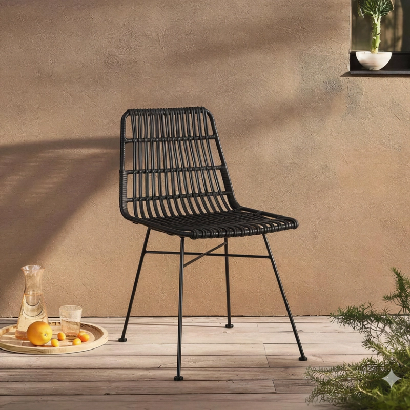 SILLA COMEDOR TERRAZA RATAN CRETA NEGRO FORM - 2