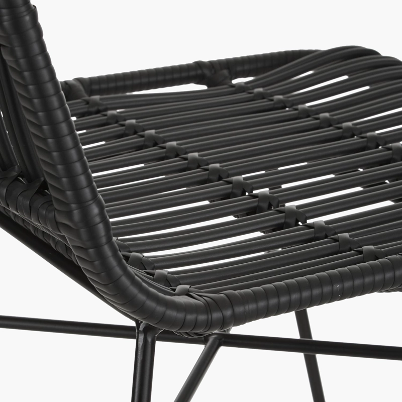 SILLA COMEDOR TERRAZA RATAN CRETA NEGRO FORM - 6