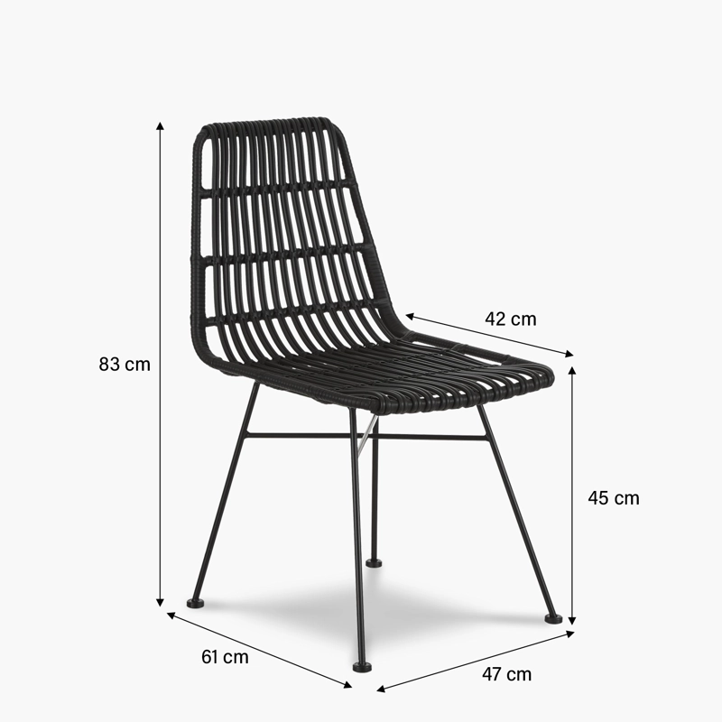 SILLA COMEDOR TERRAZA RATAN CRETA NEGRO FORM - 7