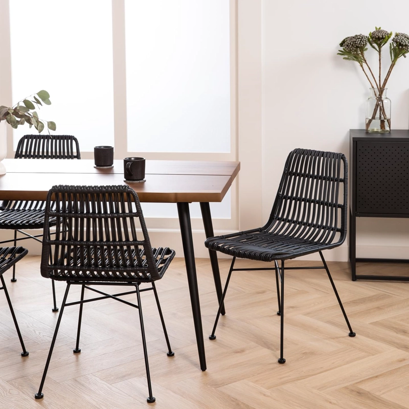 SILLA COMEDOR TERRAZA RATAN CRETA NEGRO FORM - 9