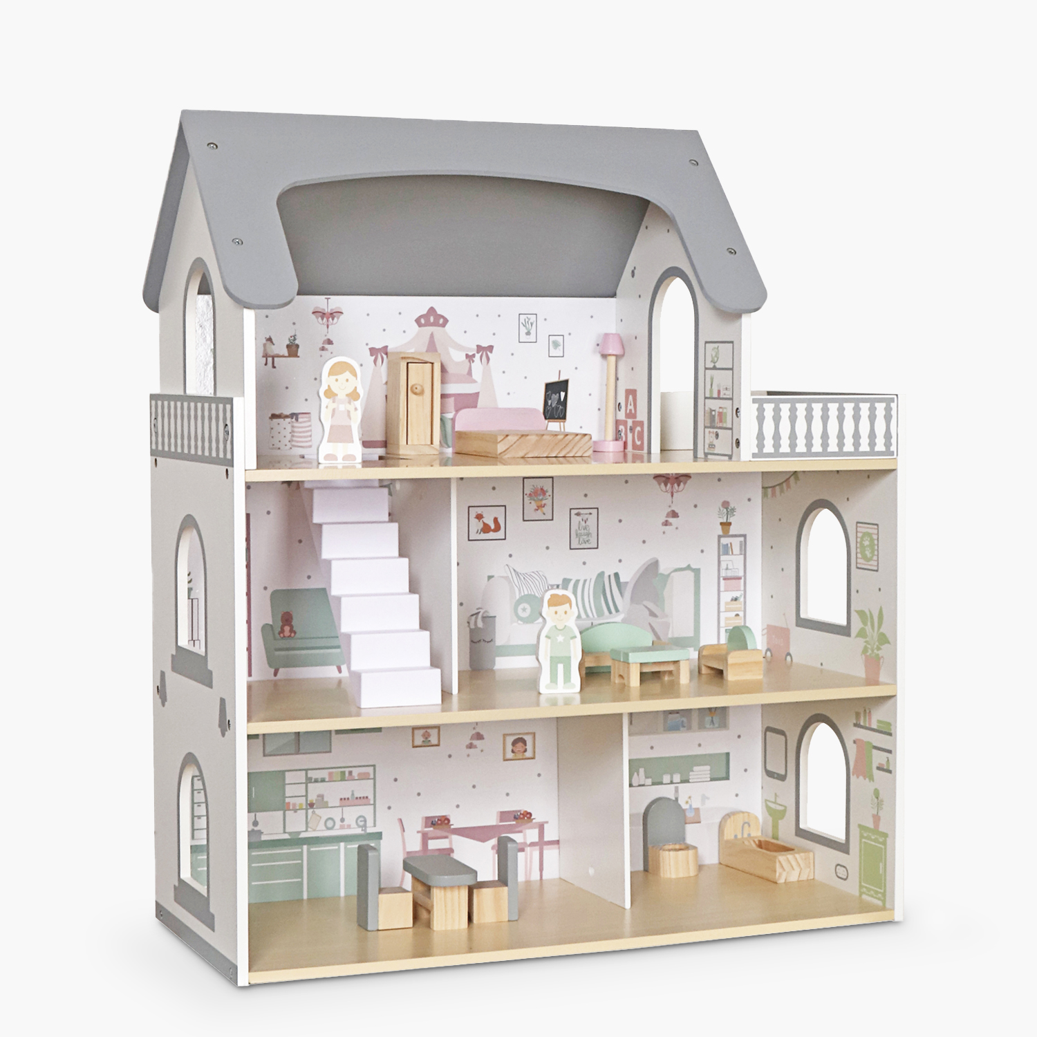 CASITA DE MUÑECAS INFANTIL DE MADERA DANA MULTICOLOR FORM - 2
