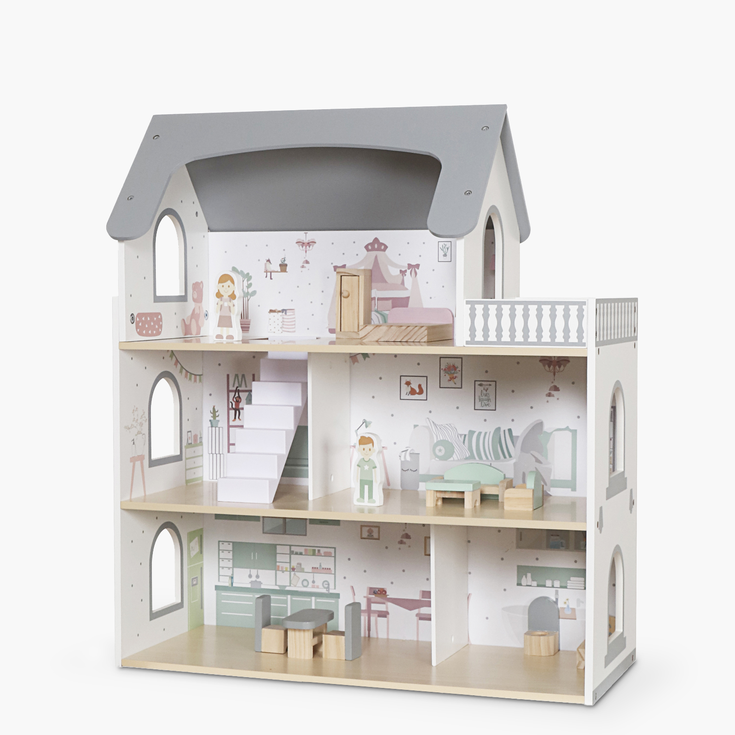 CASITA DE MUÑECAS INFANTIL DE MADERA DANA MULTICOLOR FORM - 4