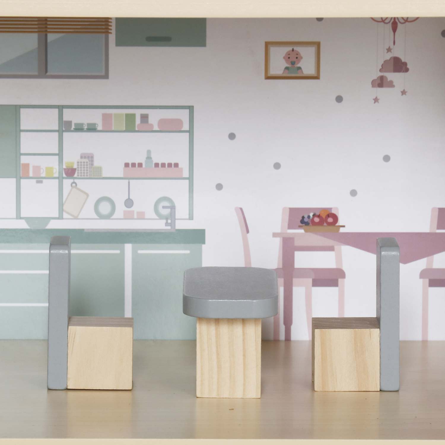 CASITA DE MUÑECAS INFANTIL DE MADERA DANA MULTICOLOR FORM - 6