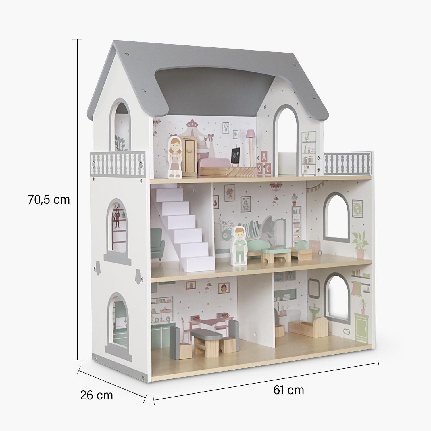 CASITA DE MUÑECAS INFANTIL DE MADERA DANA MULTICOLOR FORM - 9