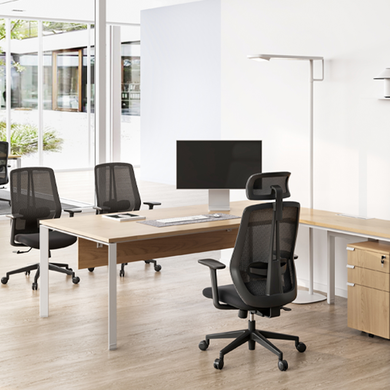 SILLA OFICINA ONE CON CABECERO NEGRO FORM - 7