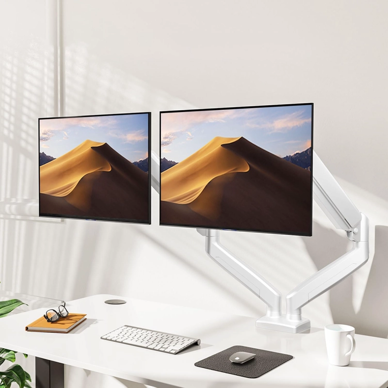 SOPORTE MONITOR ESCRITORIO DOBLE BLANCO FORM - 2