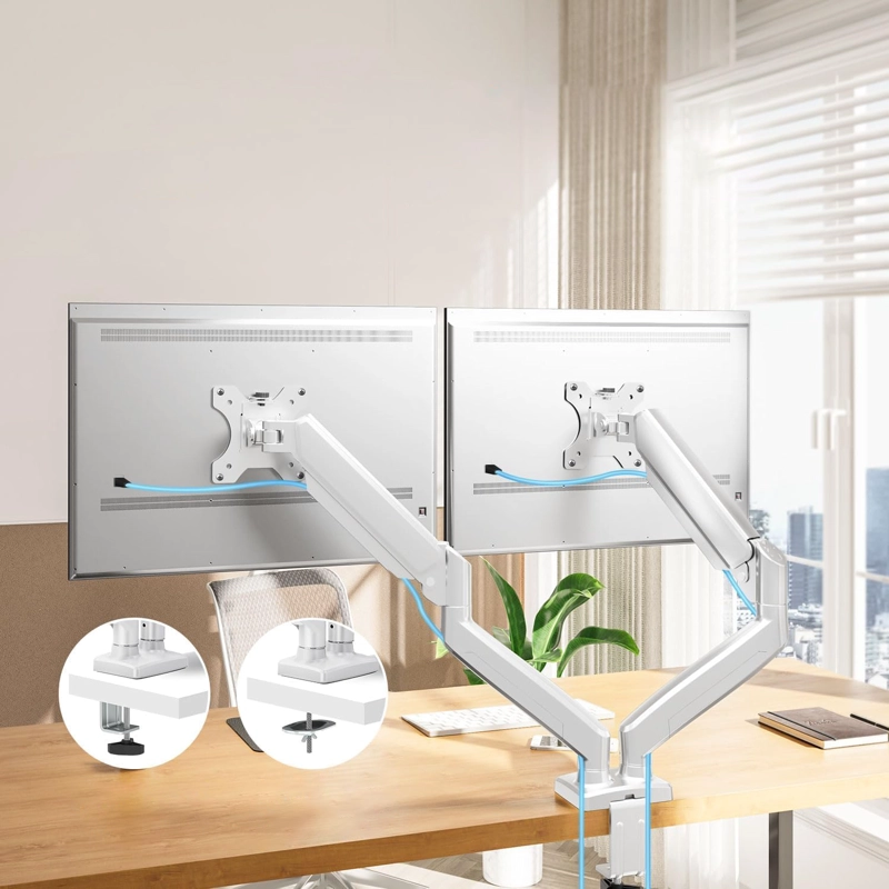 SOPORTE MONITOR ESCRITORIO DOBLE BLANCO FORM - 5