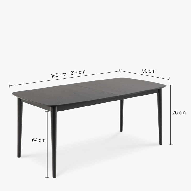 MESA COMEDOR EXTENSIBLE MONTREUX NEGRO FORM - 8