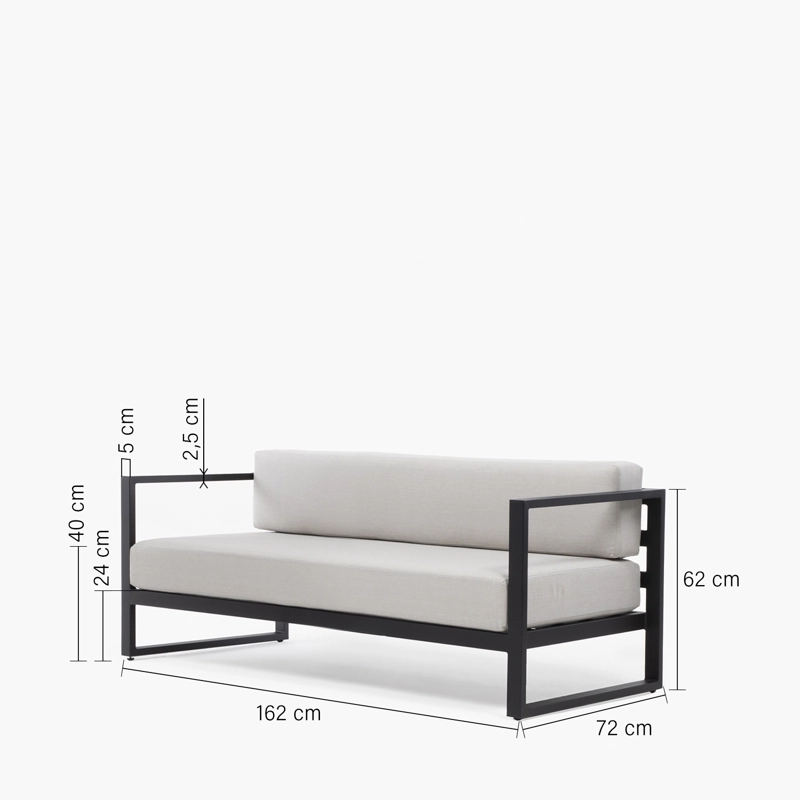 SOFA 2C MONTEGO OLE NEGRO/BEIGE FORM - 9