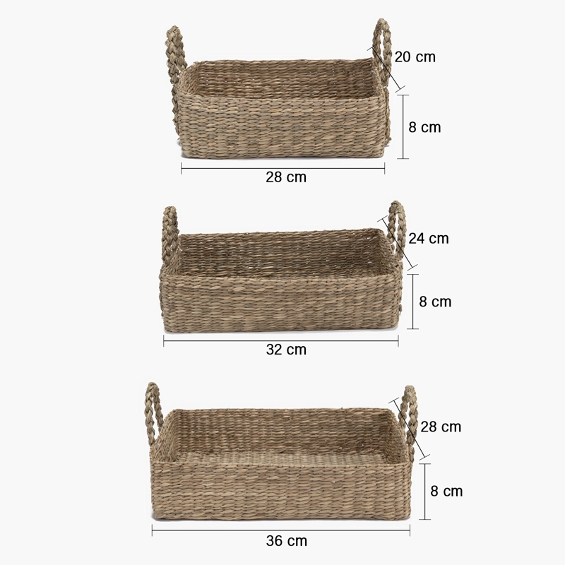 PACK DE 3 CANASTOS ORGANIZADORES AMELIA NATURAL FORM - 7