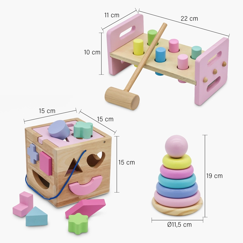SET INFANTIL DE MADERA JOSEFA ROSADO FORM - 5