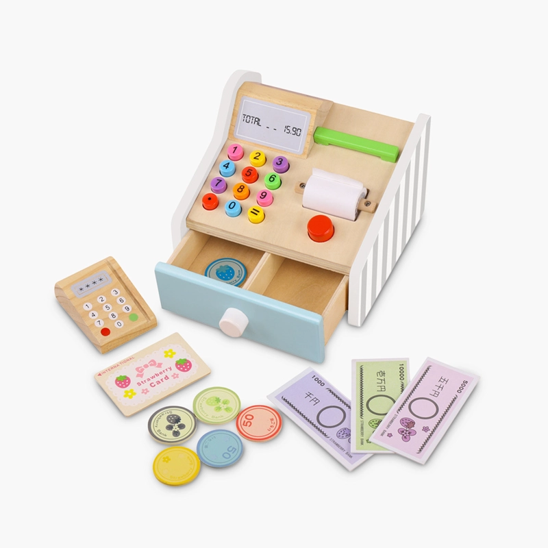 CAJA REGISTRADORA INFANTIL DE MADERA MULTICOLOR FORM - 1