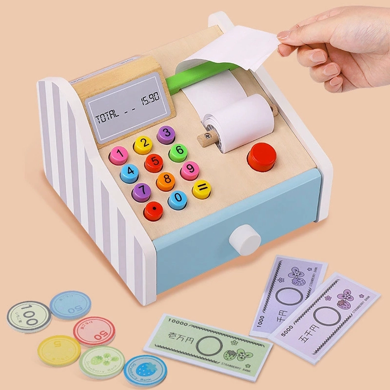 CAJA REGISTRADORA INFANTIL DE MADERA MULTICOLOR FORM - 3