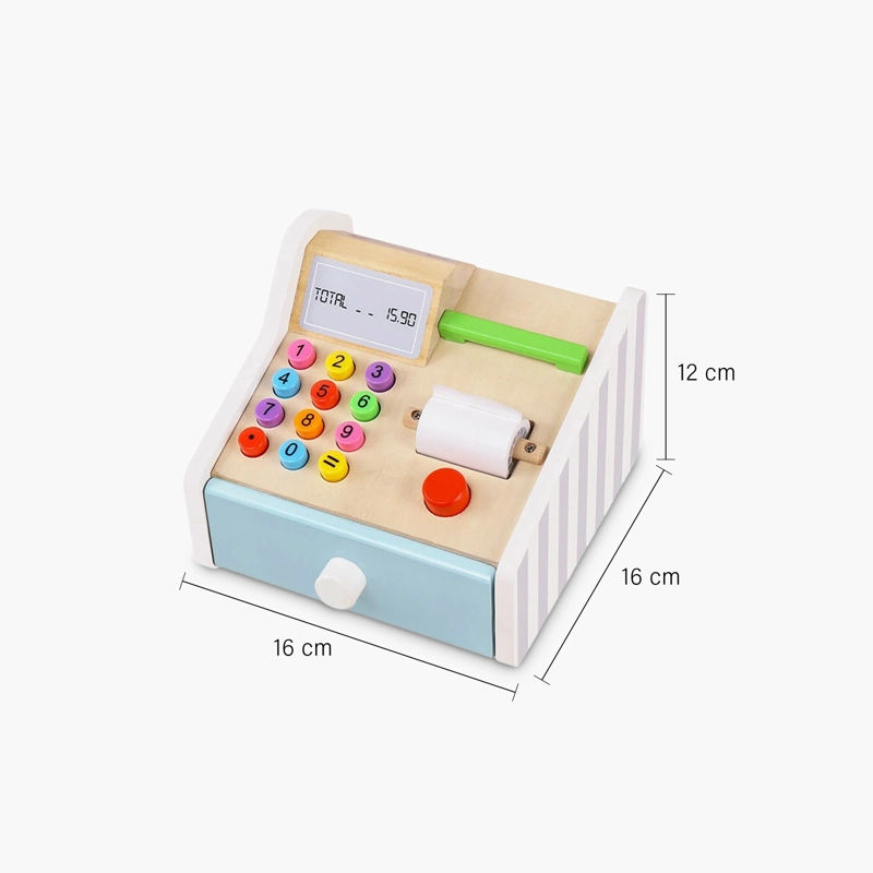 CAJA REGISTRADORA INFANTIL DE MADERA MULTICOLOR FORM - 4