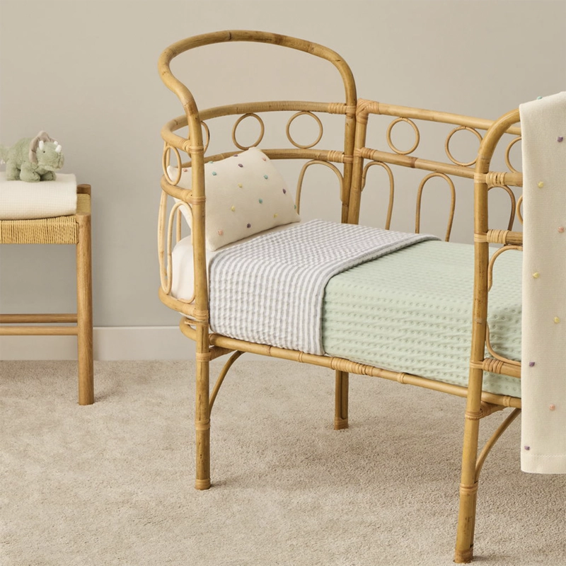 COLCHA CUNA LILUT 100X120 VERDE CLARO TEXTURA INTERIORS - 2