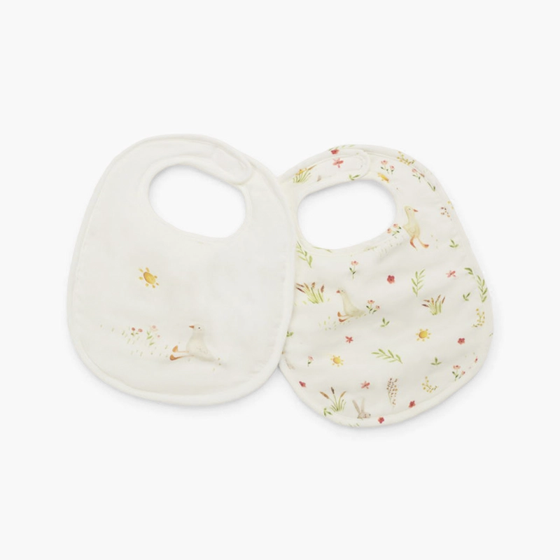 SET 2 BABEROS ALGODON CONEJITOS BLANCO TEXTURA INTERIORS - 1