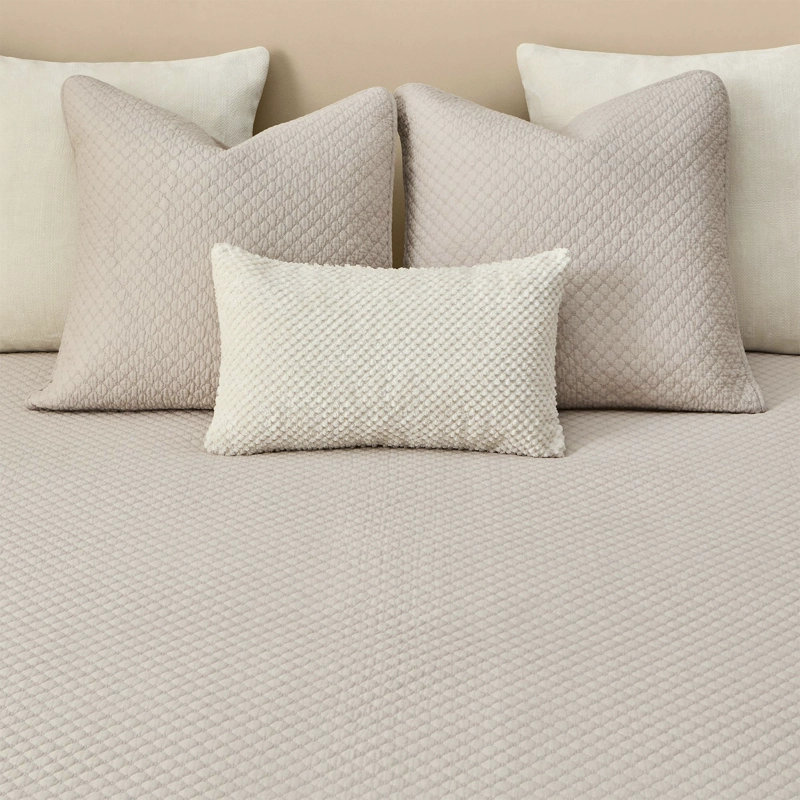 COLCHA 240X270 GRIS (CAMA 2 PLAZAS O QUEEN) TEXTURA - 6