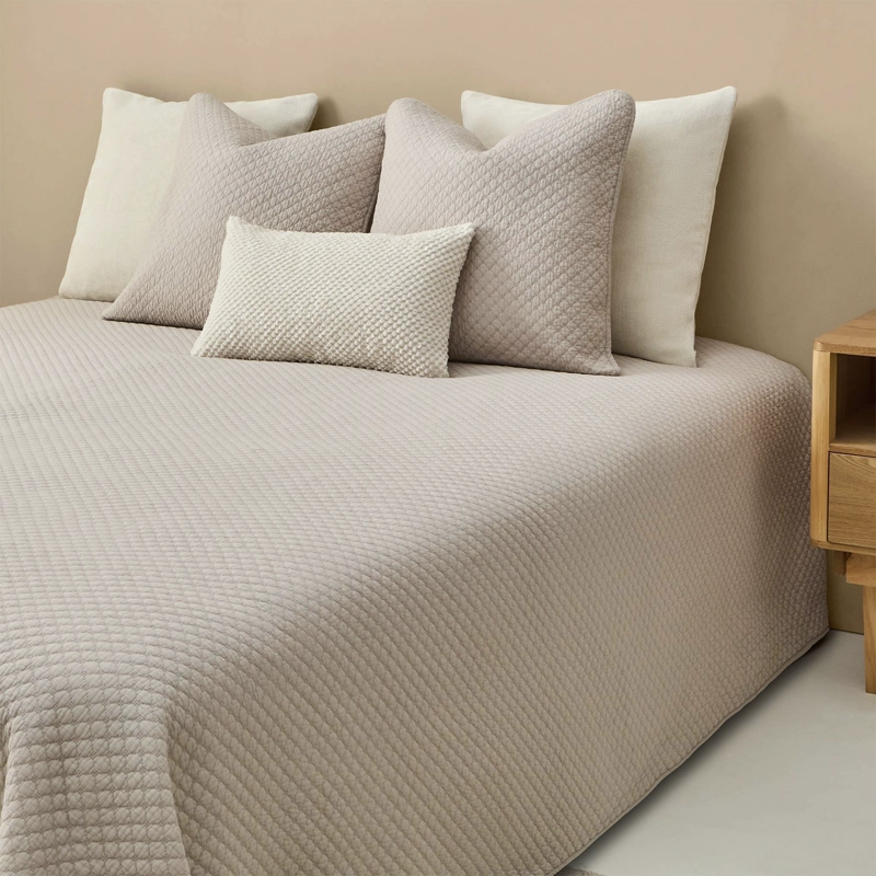 COLCHA 240X270 GRIS (CAMA 2 PLAZAS O QUEEN) TEXTURA - 7