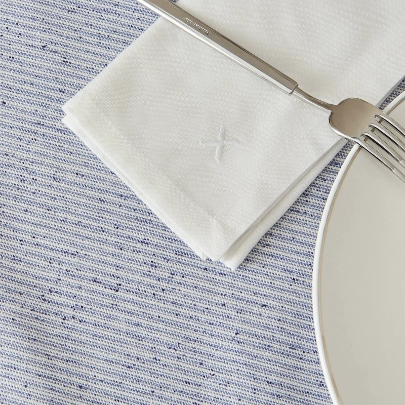 MANTEL ANTIMANCHAS SAVIL 140X160 AZUL TEXTURA INTERIORS - 1