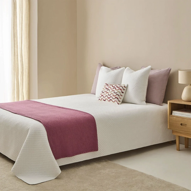 COLCHA CHERANCOB 240X270 BCO (CAMA 2 PLAZAS O QUEEN) TEXTURA - 2