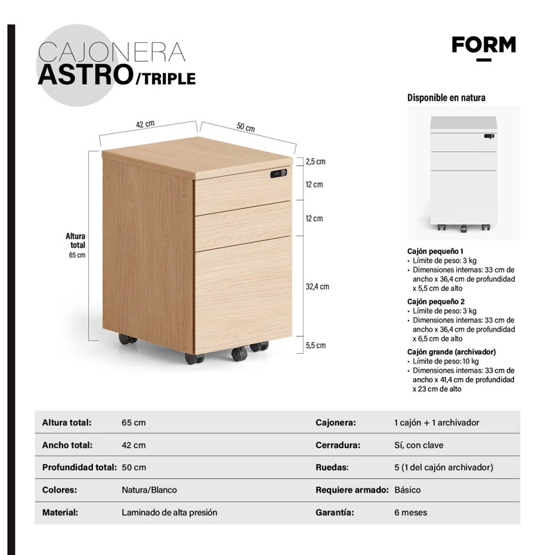 CAJONERA ASTRO TRIPLE NATURA FORM - 3