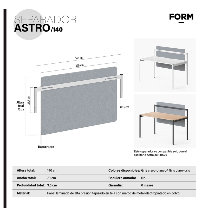 SEPARADOR ASTRO 140 GRIS CLARO/GRIS FORM - 6