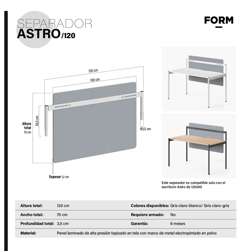 SEPARADOR ASTRO 120 GRIS CLARO/GRIS FORM - 6