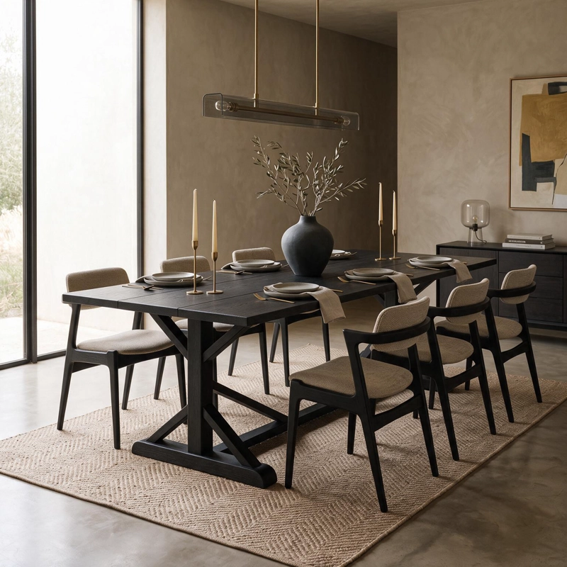 MESA COMEDOR PUELO NEGRO FORM - 2