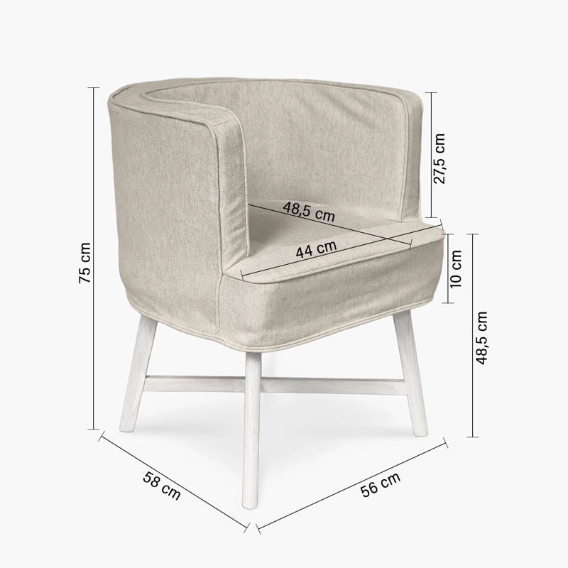 SILLA TAPIZ MILLIE BEIGE FORM - 4