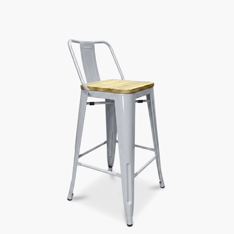 TABURETE MEDIO 66 TOLIX MADERA C/ RESP METAL FORM - 2