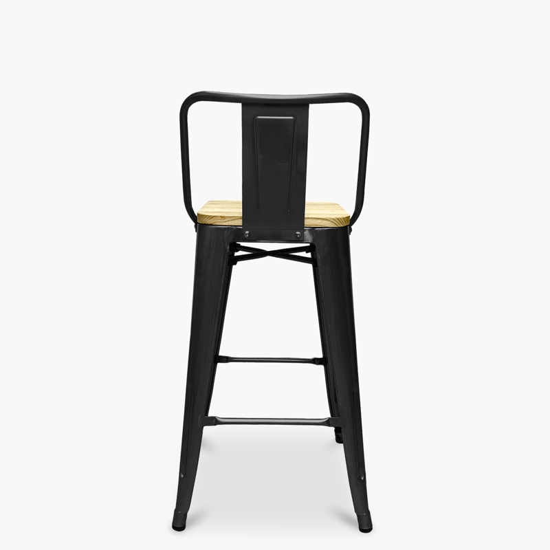 TABURETE MEDIO 66 TOLIX MADERA C/ RESP NEGRO FORM - 3