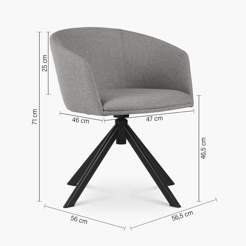 SILLA HOME OFFICE ANTON GIRATORIA GRIS FORM - 7